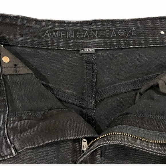 American Eagle Black Highest Rise 90s Boyfriend Denim Shorts - Picture 4 of 5